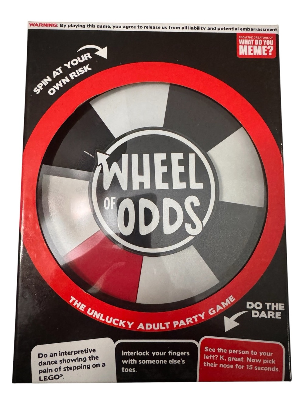 Wheel of Odds Adult Party Game — Black & Red Spinner
